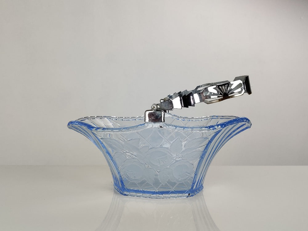 Glass Basket - Vintage Depression Glass