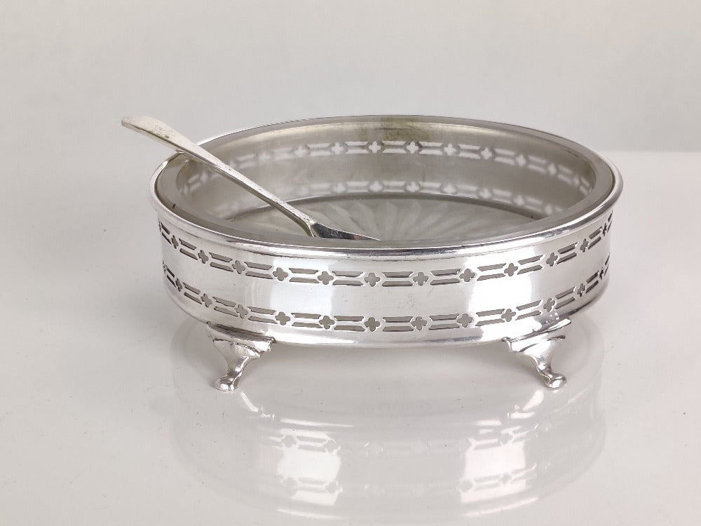 vintage silver salt cellar