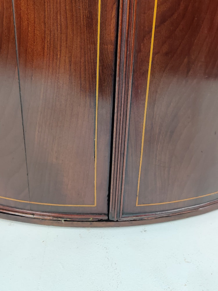 Mahogany Bow Front Corner Cupboard