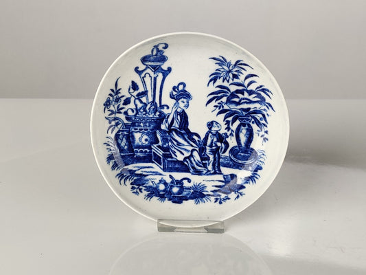 blue and white saucer