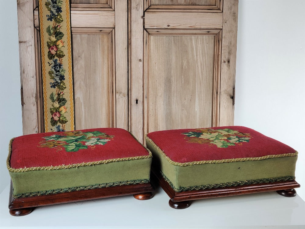 Footstools - Vintage Needle Point