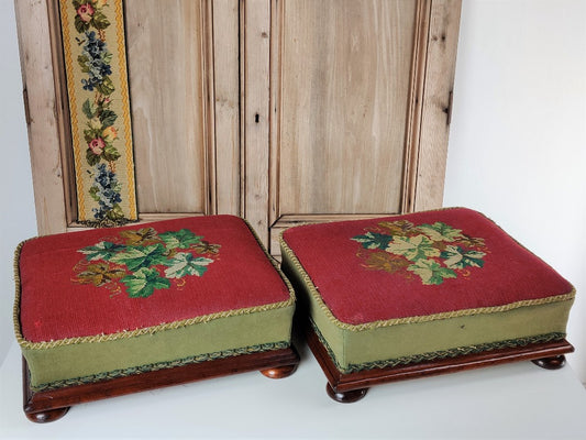 Footstools - Vintage Needle Point