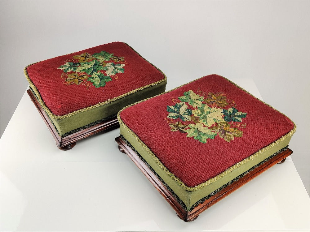 Footstools - Vintage Needle Point