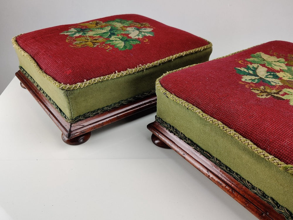 Footstools - Vintage Needle Point