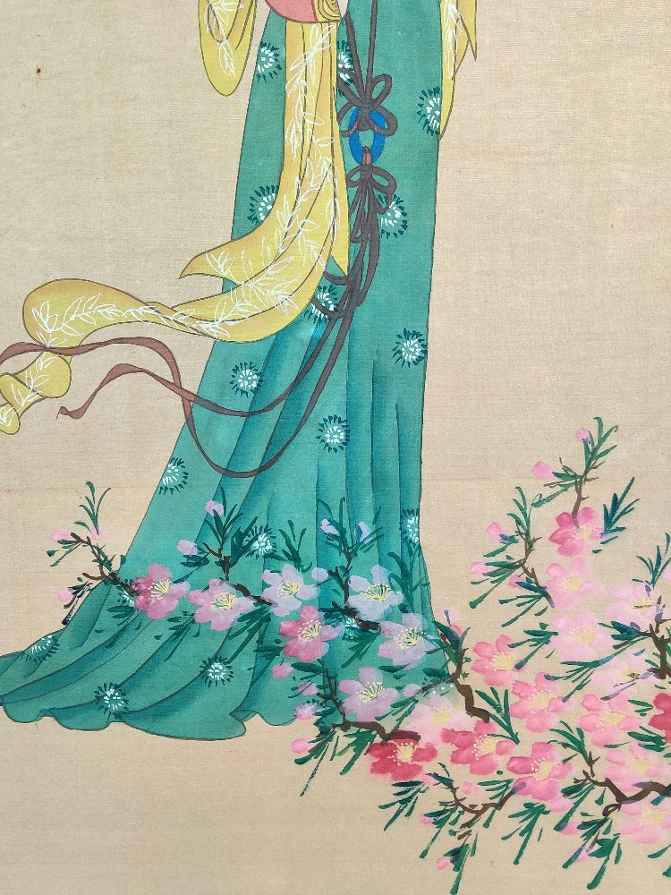 Chinese Watercolours on Silk Scrolls, The four beauties