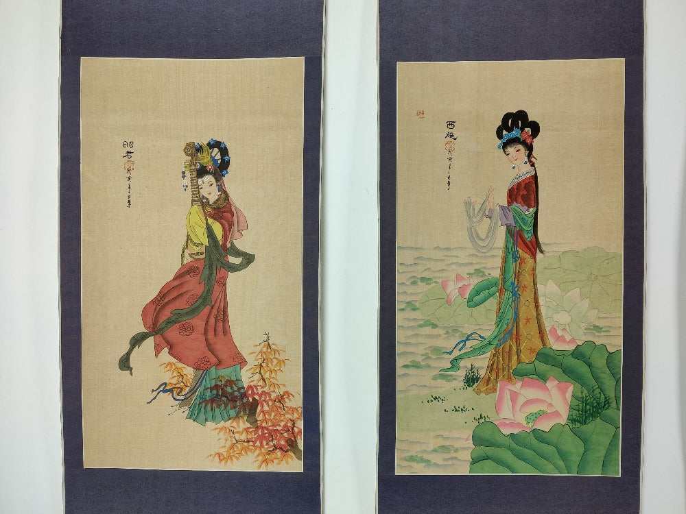 Vintage Chinese silk scrolls