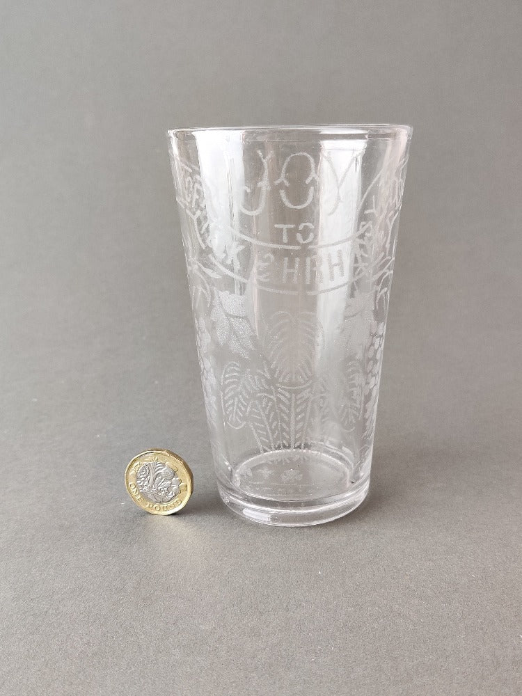 Acid etched ale glass