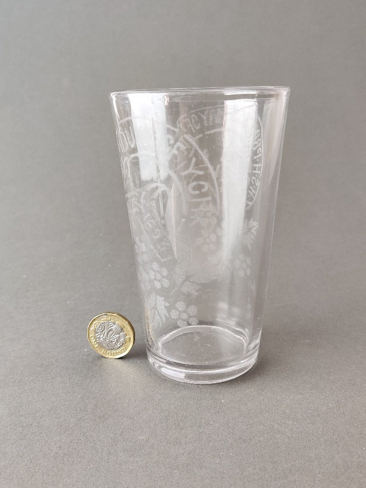 Acid etched advertising glass
