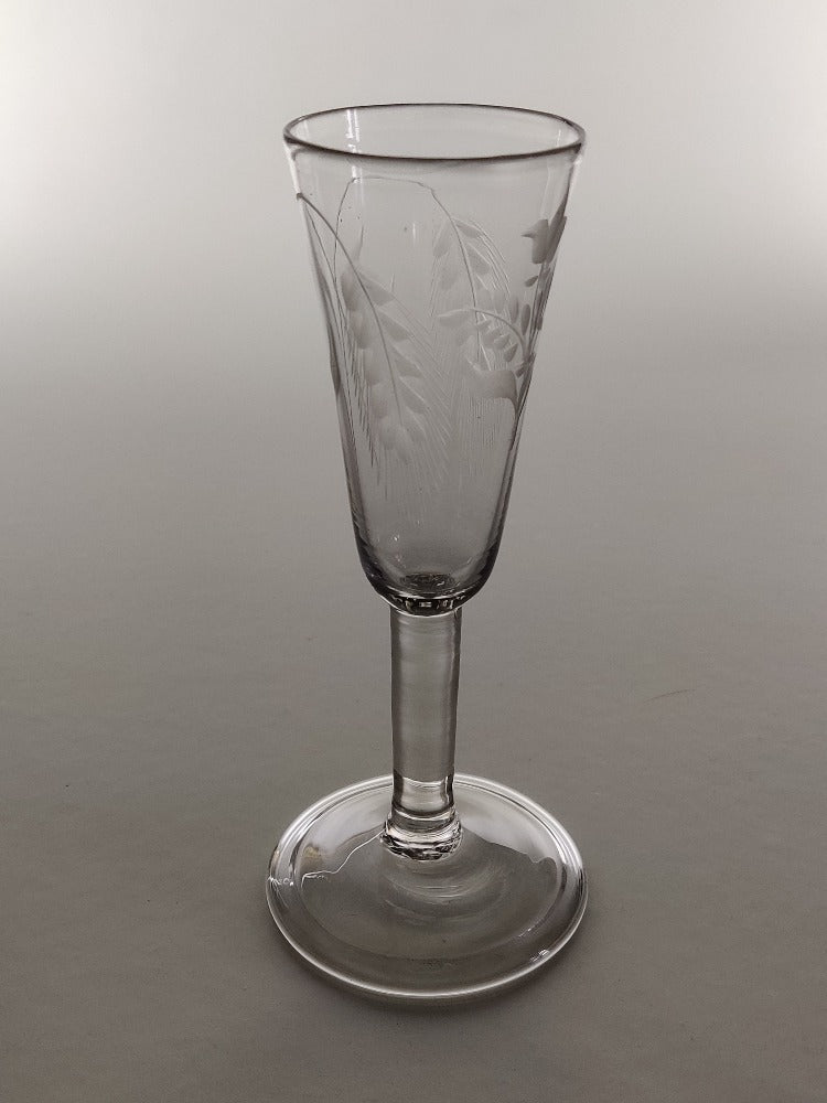 engraved barley ale glass