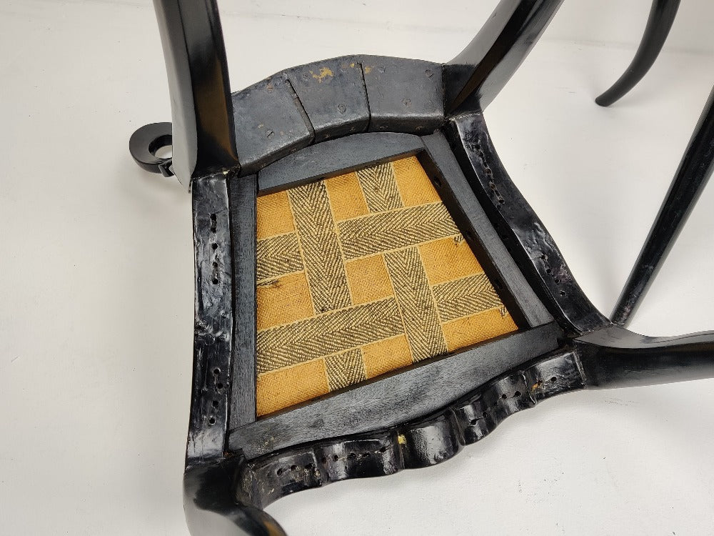 Decorative Ebonised, Abalone & Gilt Chairs