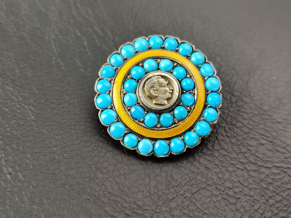 vintage turquoise brooch