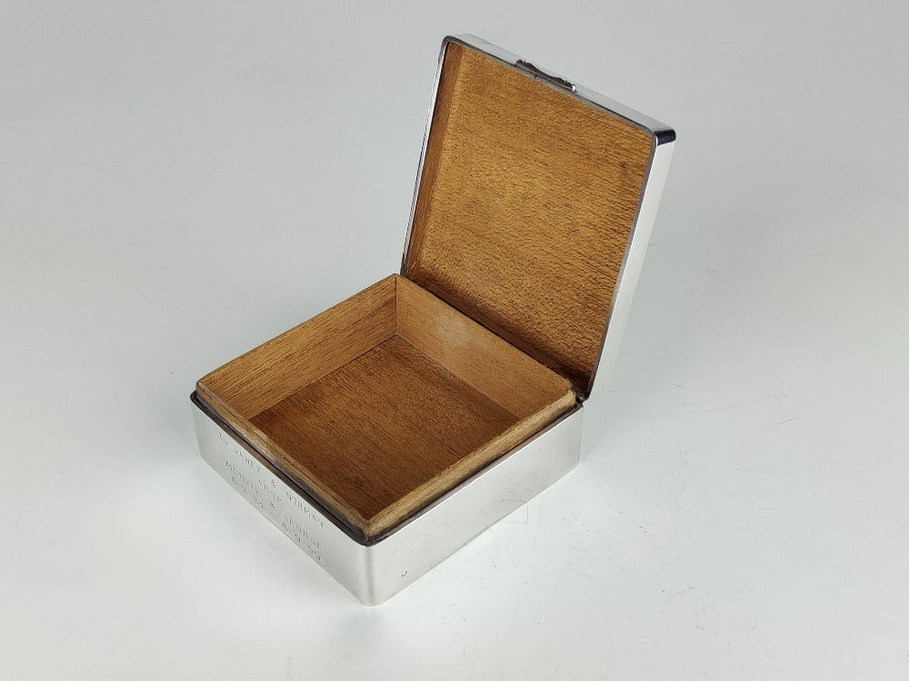 vintage silver cigarette box