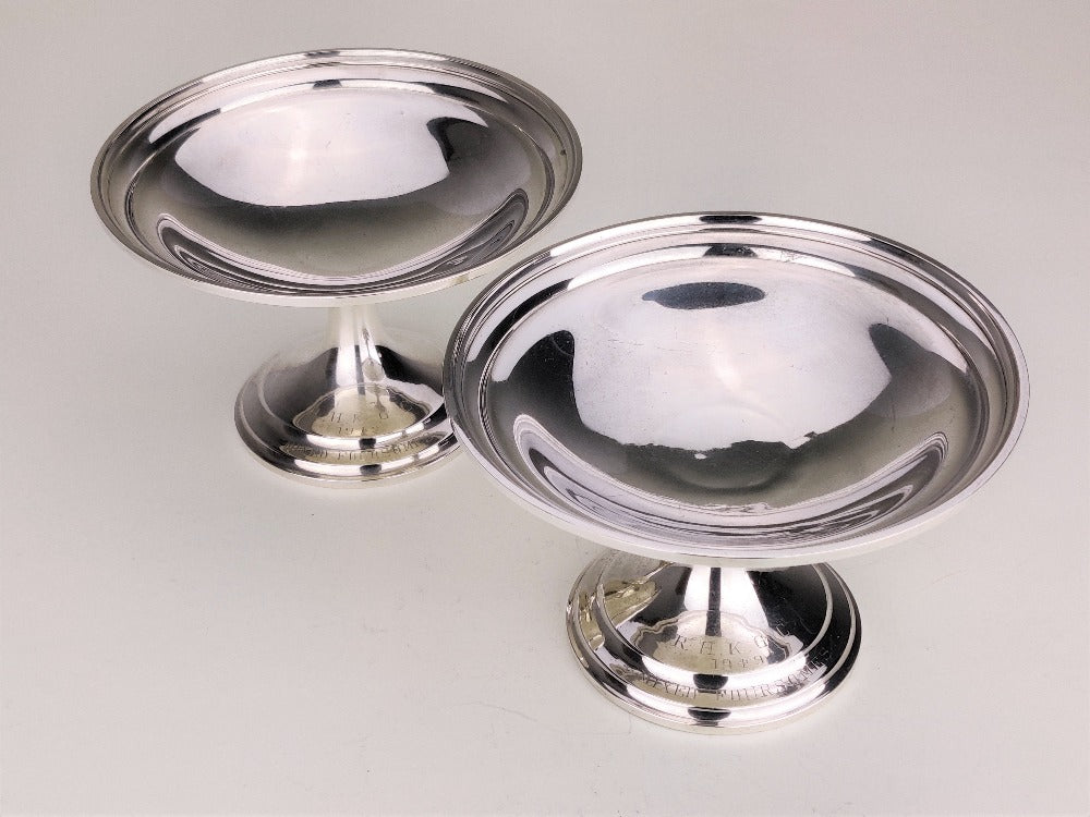 American silver tazza dishes