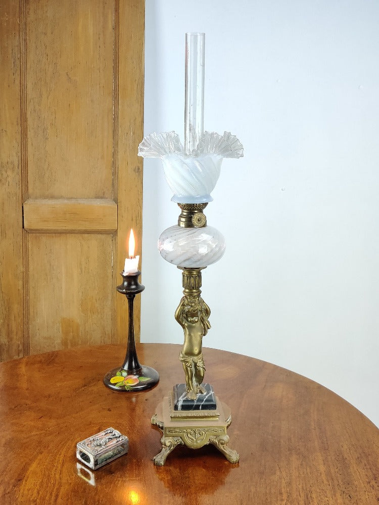 antique oil lamp