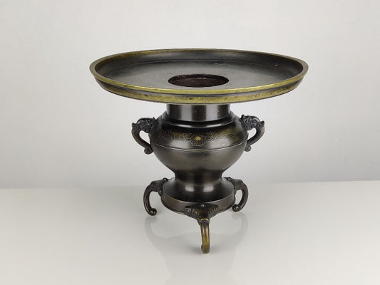 Japanese bronze ikebana vase