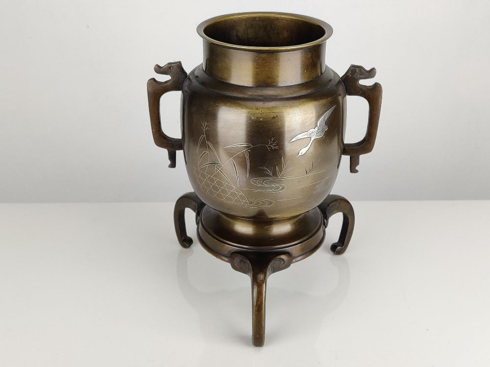 Ikebana Vase - Japanese Bronze