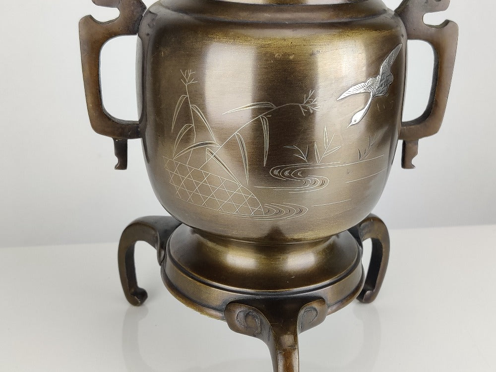Ikebana Vase - Japanese Bronze