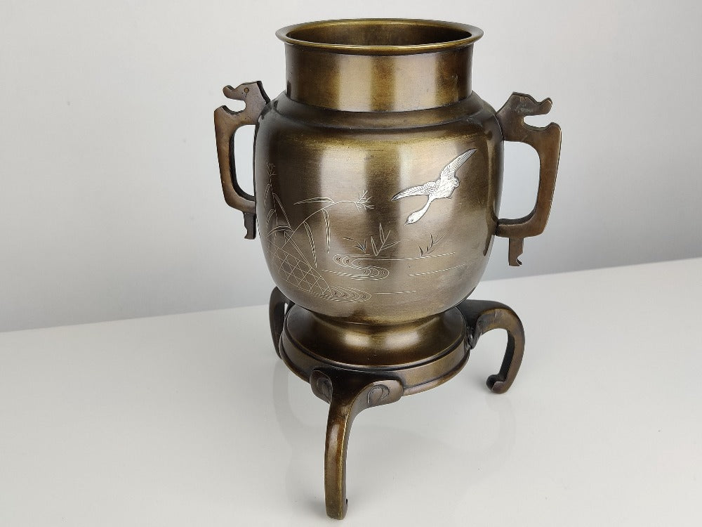 Ikebana Vase - Japanese Bronze