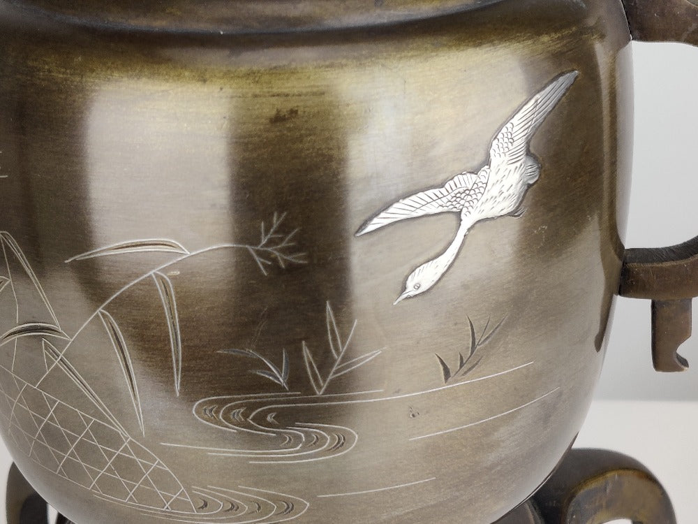 Ikebana Vase - Japanese Bronze