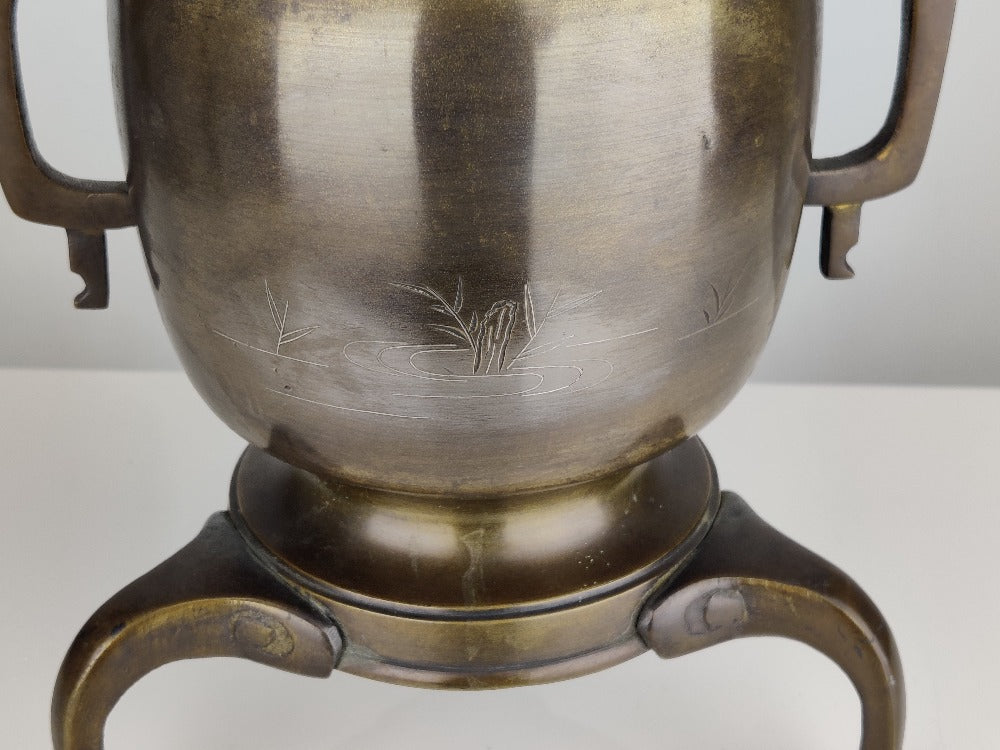 Ikebana Vase - Japanese Bronze