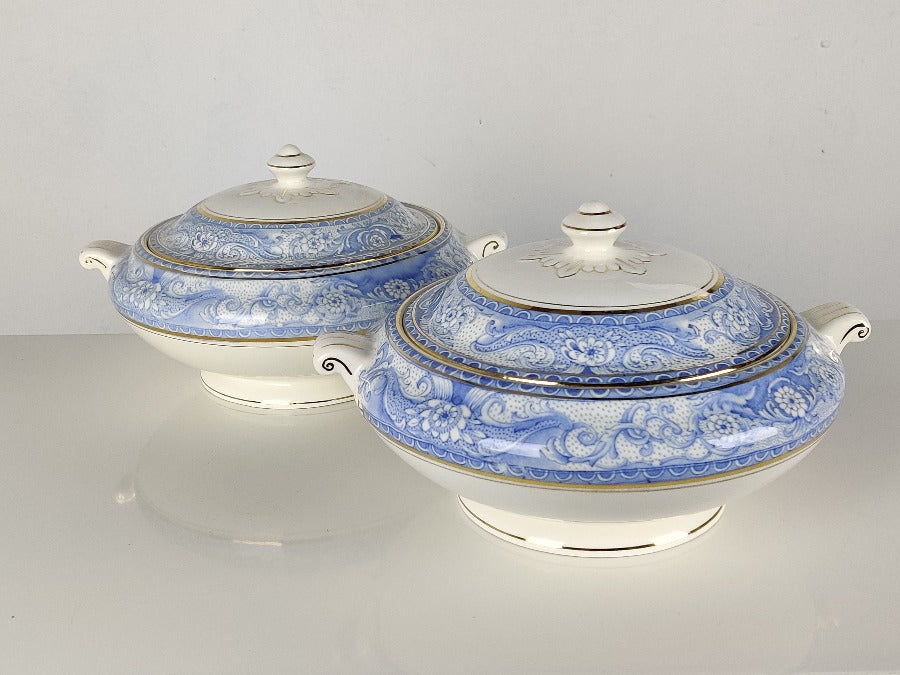 blue & white tureens