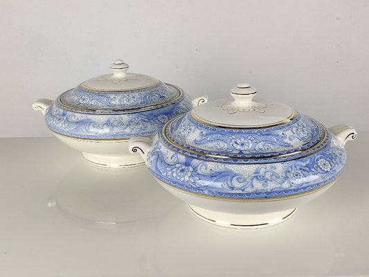 blue & white tureens
