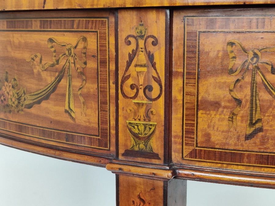 Satinwood Demi Lune Card Table