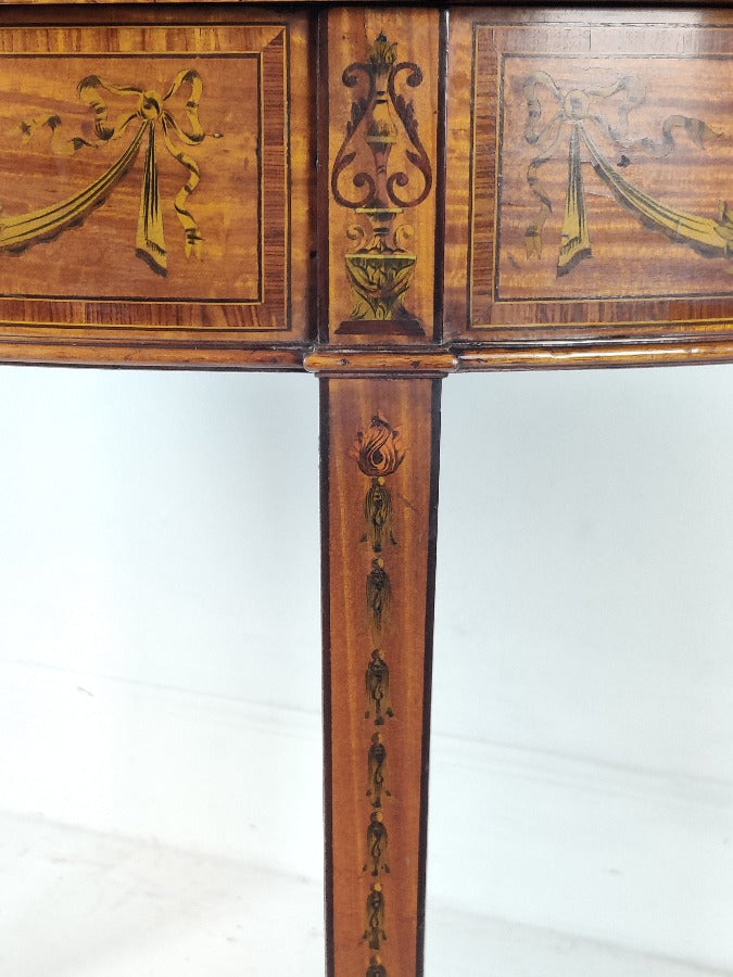 Satinwood Demi Lune Card Table