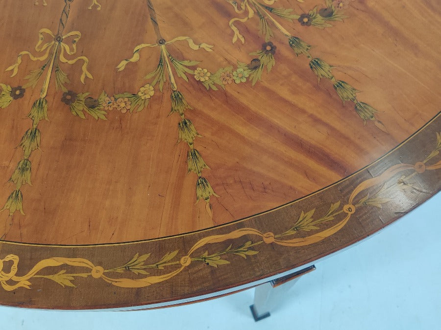 Satinwood Demi Lune Card Table