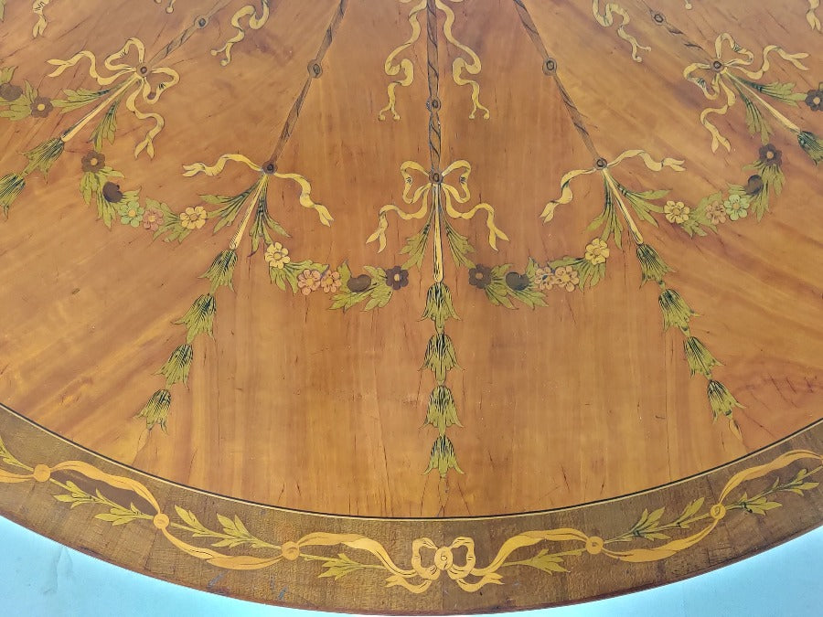 Satinwood Demi Lune Card Table