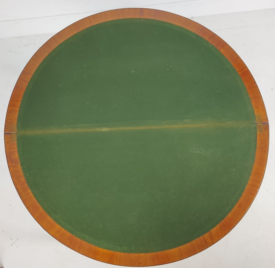 Satinwood Demi Lune Card Table