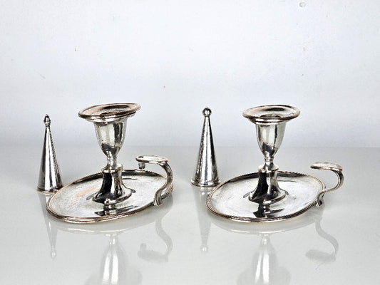 Antique silver chambersticks