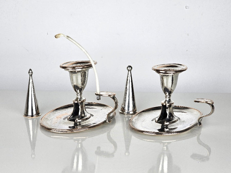 Pair of Silver Candle Chambersticks