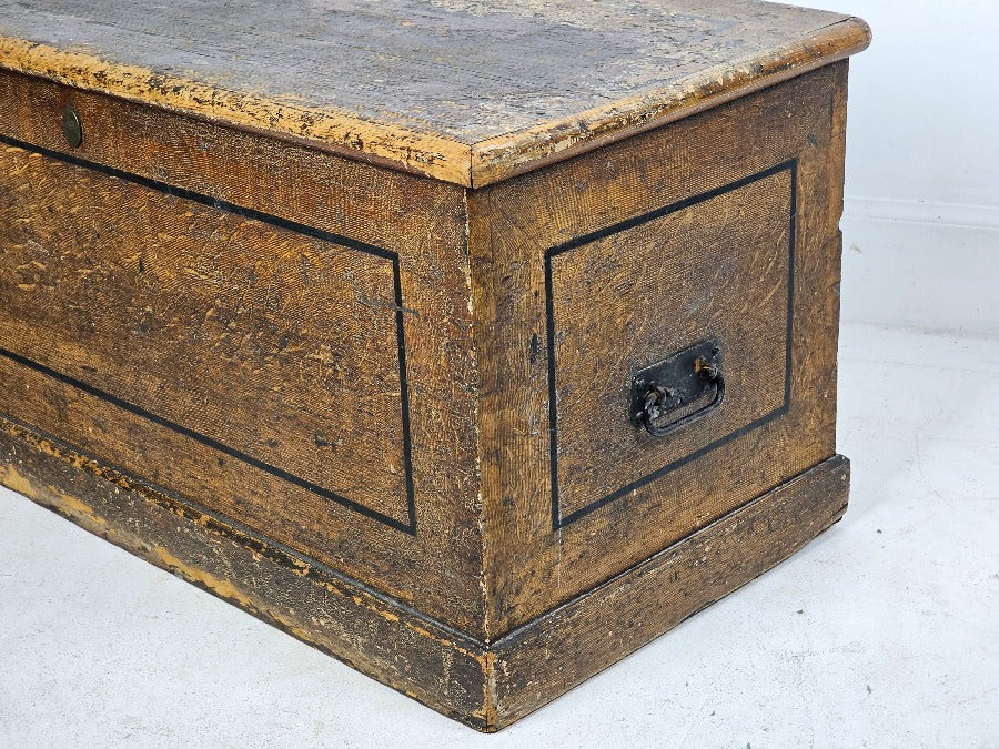 antique  pine painted box