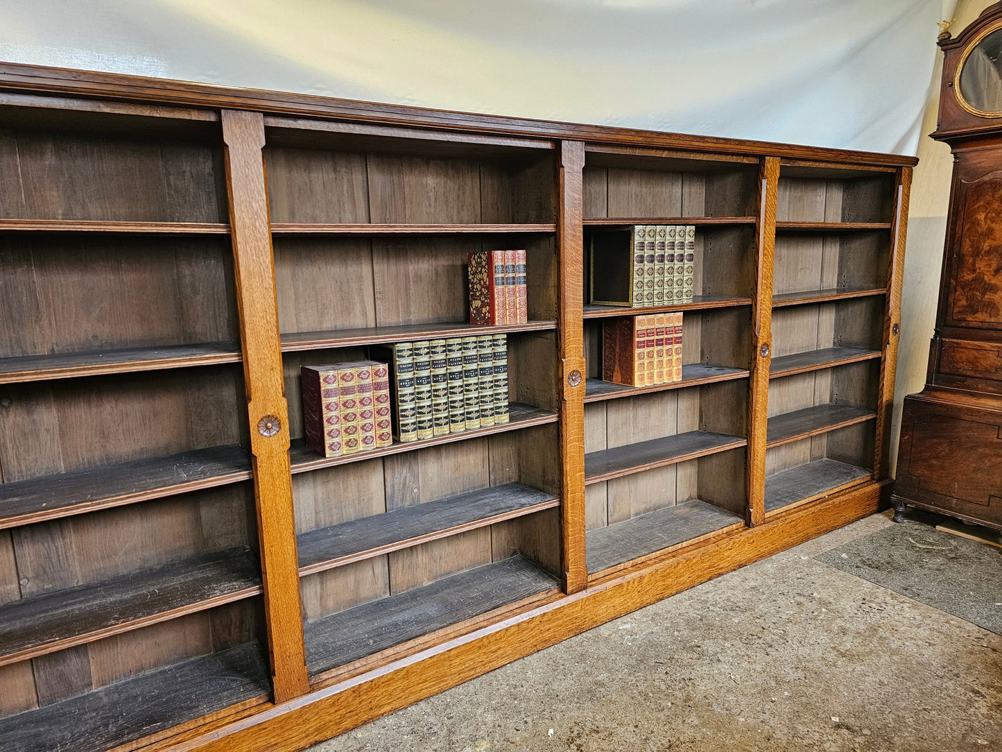 Large Open Fronted Bookcase - Victorian