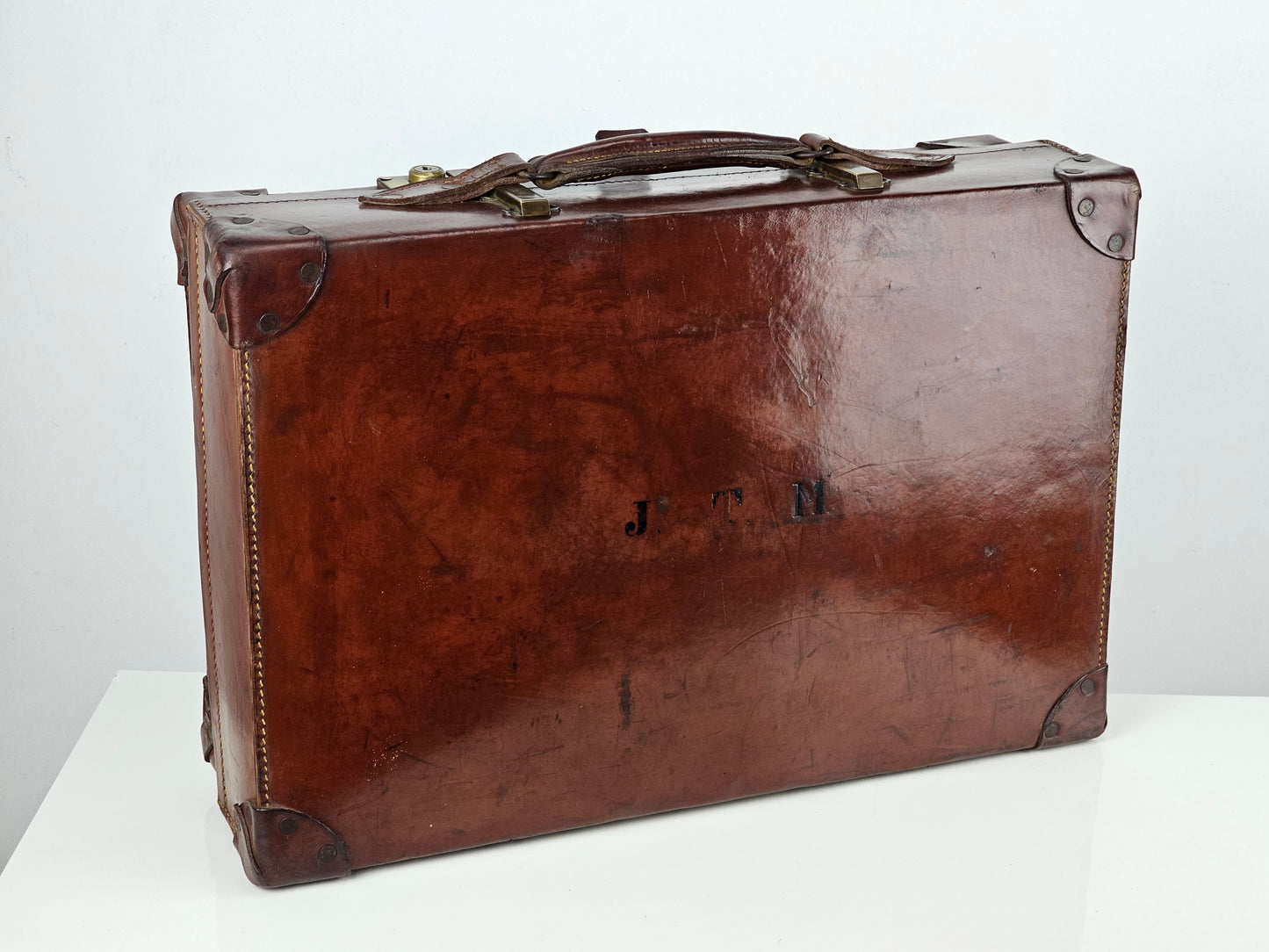 Leather suitcase