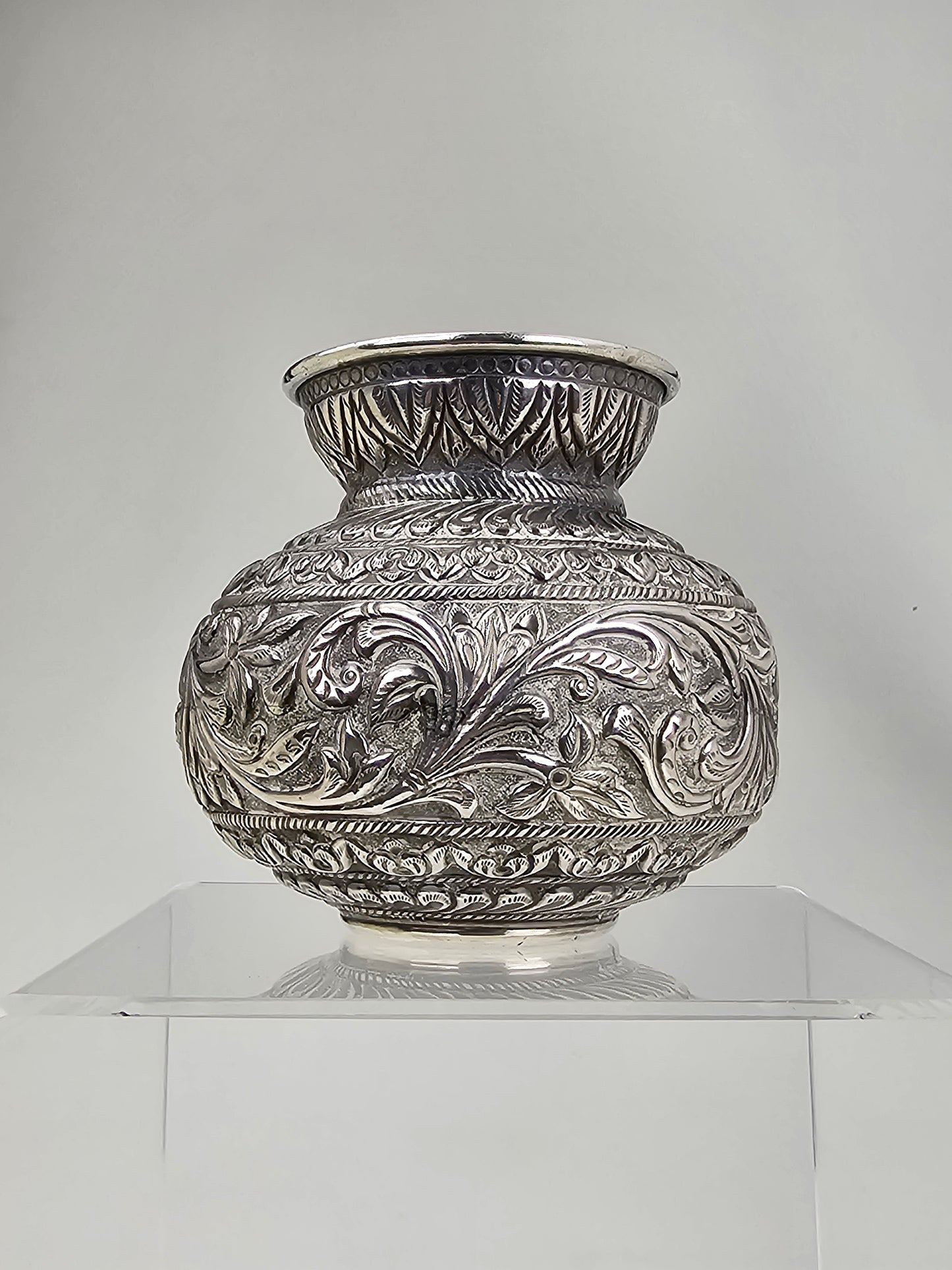 Indian silver vase