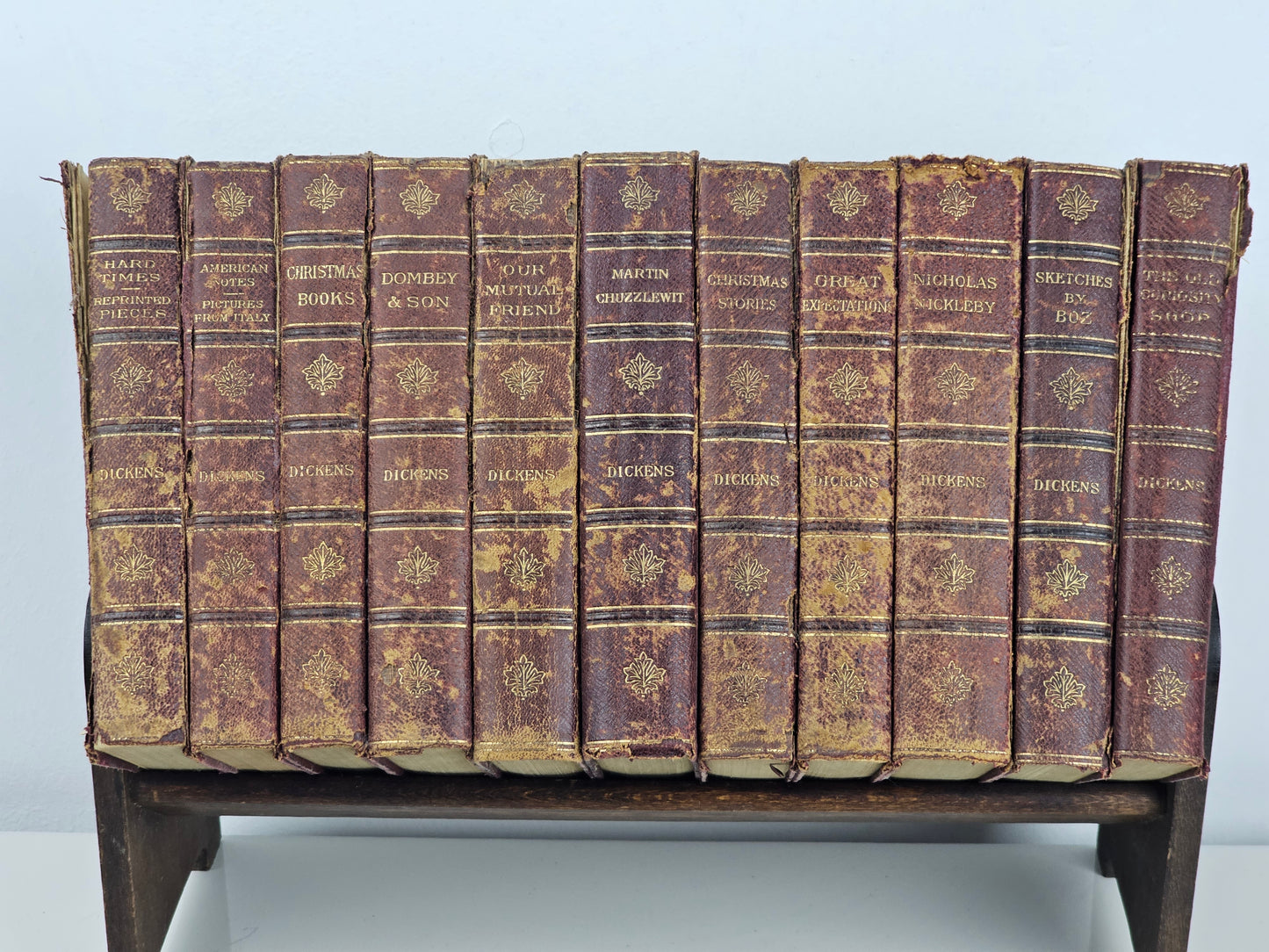 vintage leather bound books