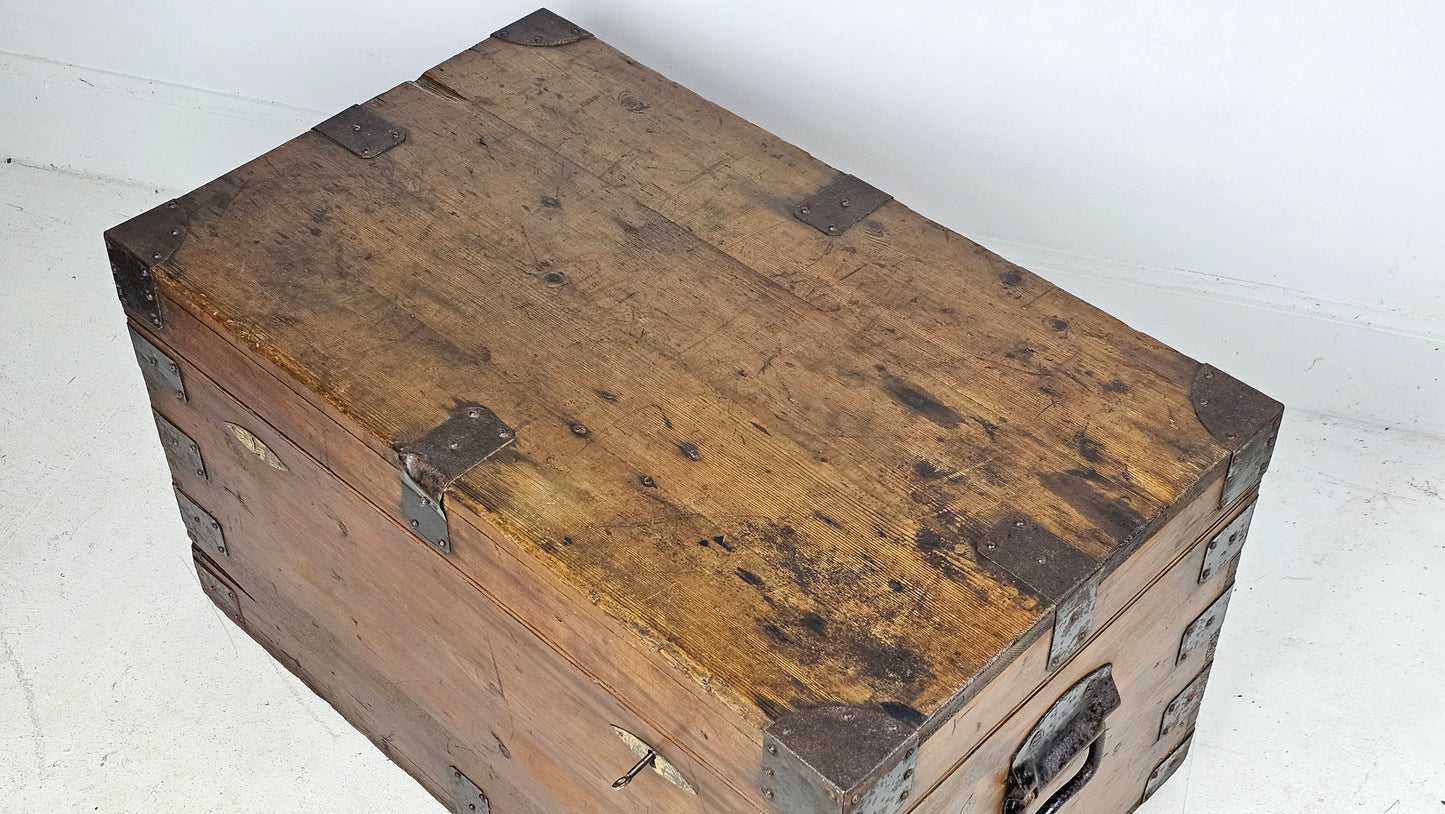 Antique Steamer Trunk - Silver Chest