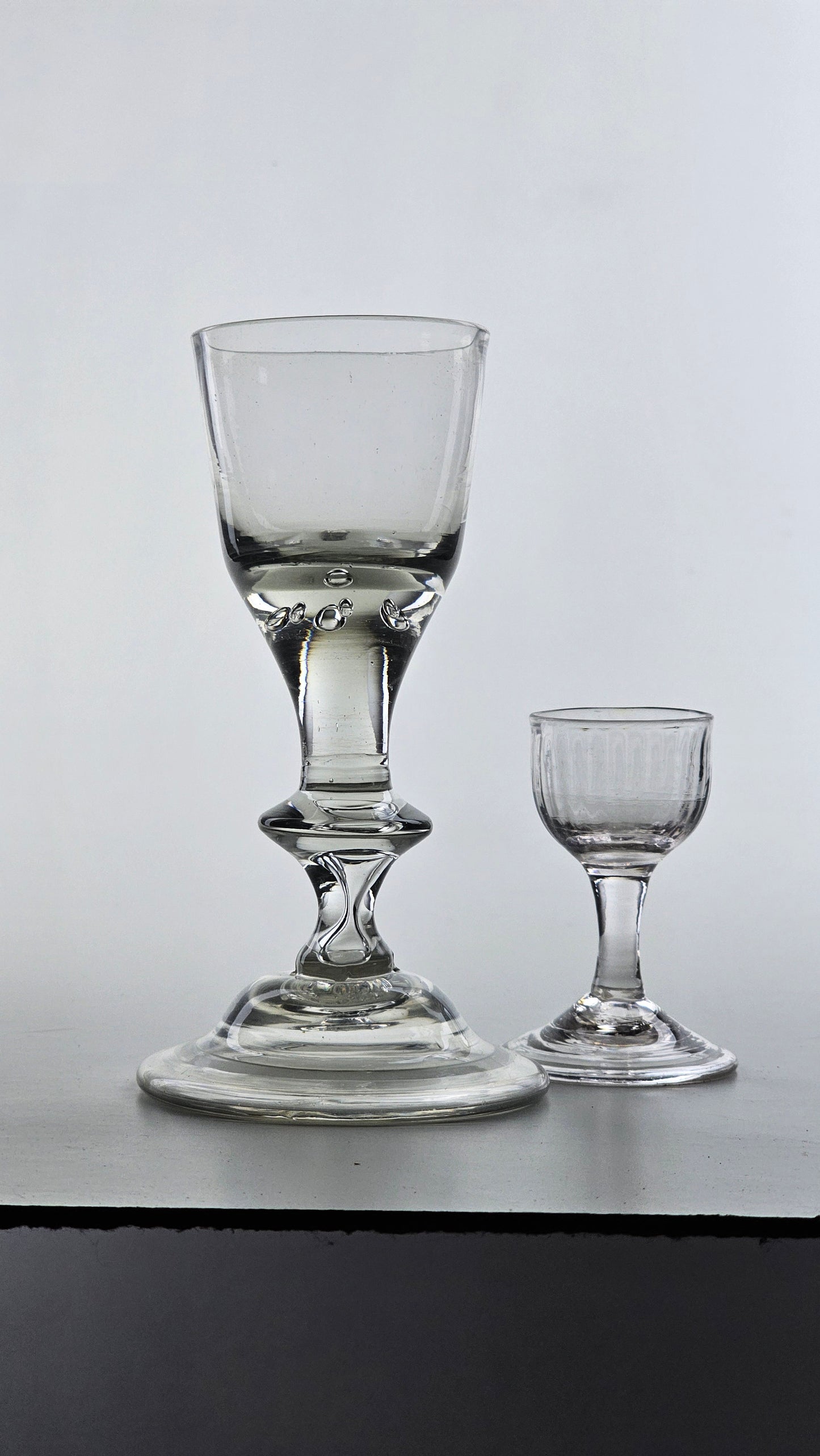 English Georgian Large Baluster Wine Glass