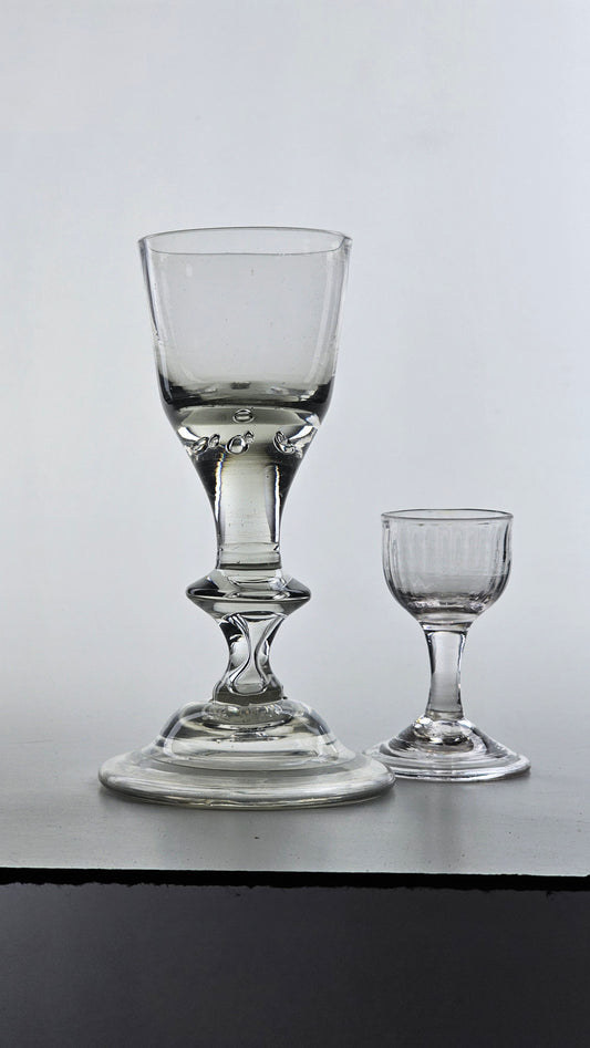 English Georgian Large Baluster Wine Glass