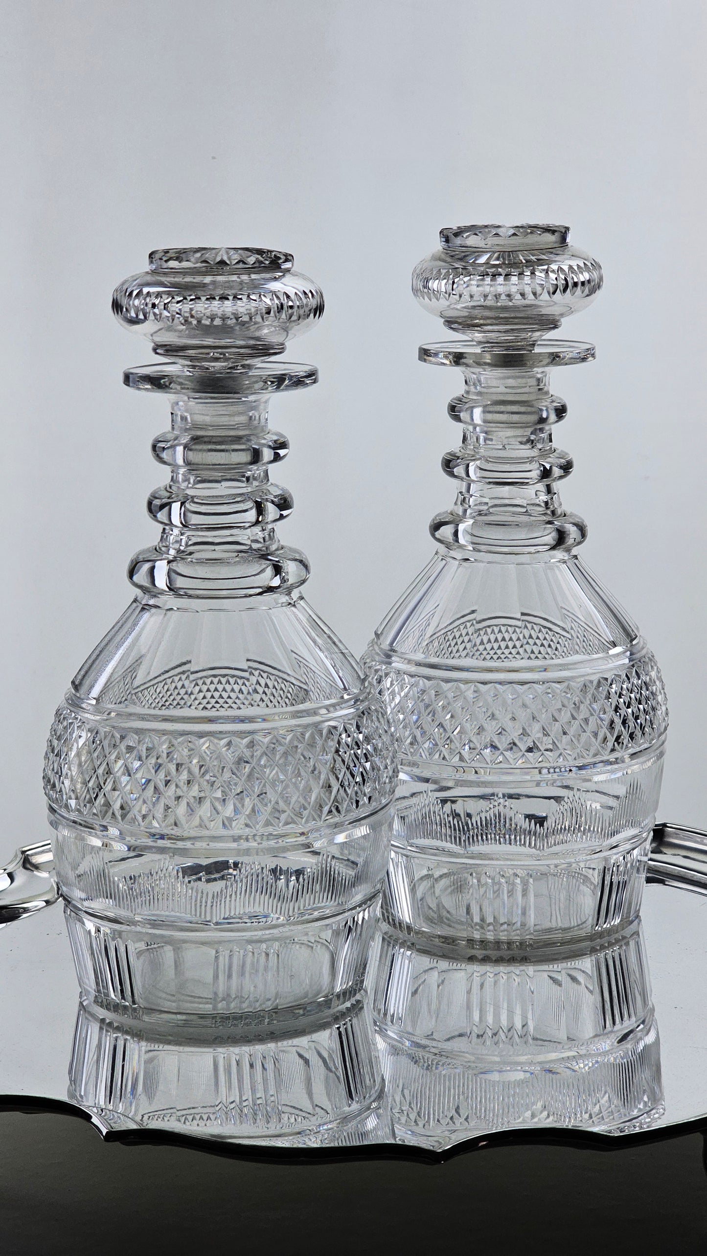 pair antique glass decanters