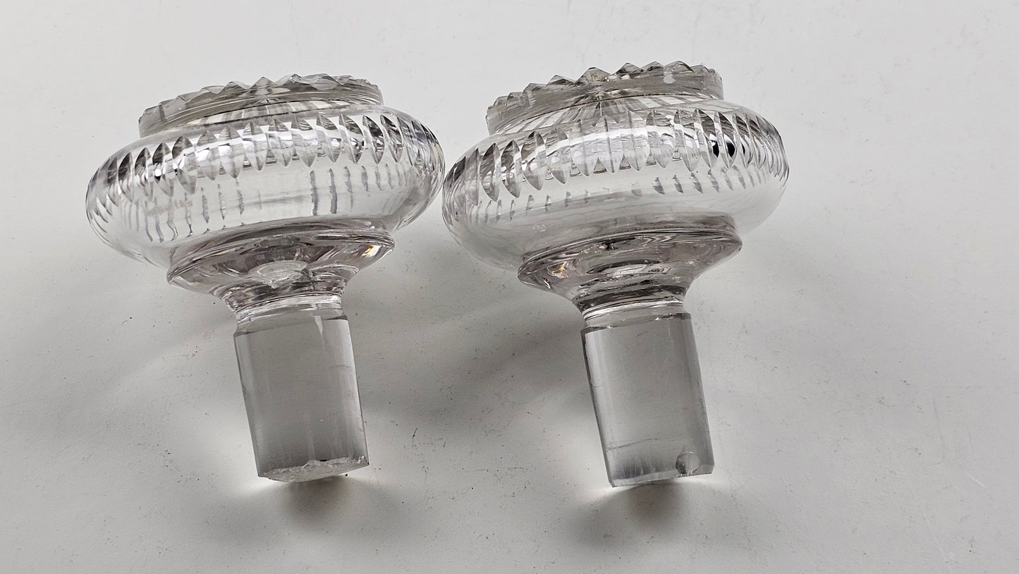 Pair of Antique Cut Glass Decanters