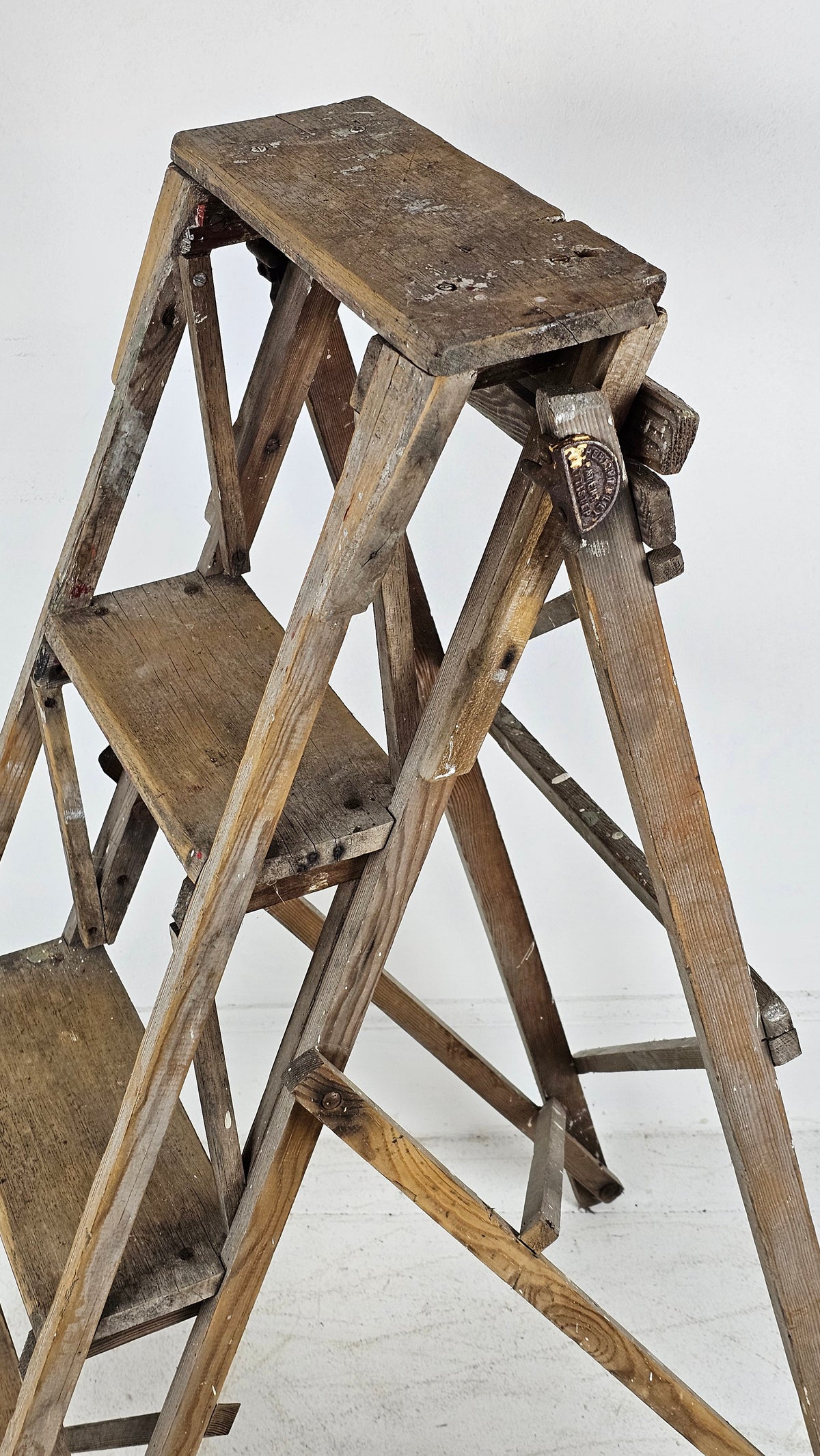 Library Step-Ladders Hatherley Patent in solid pine