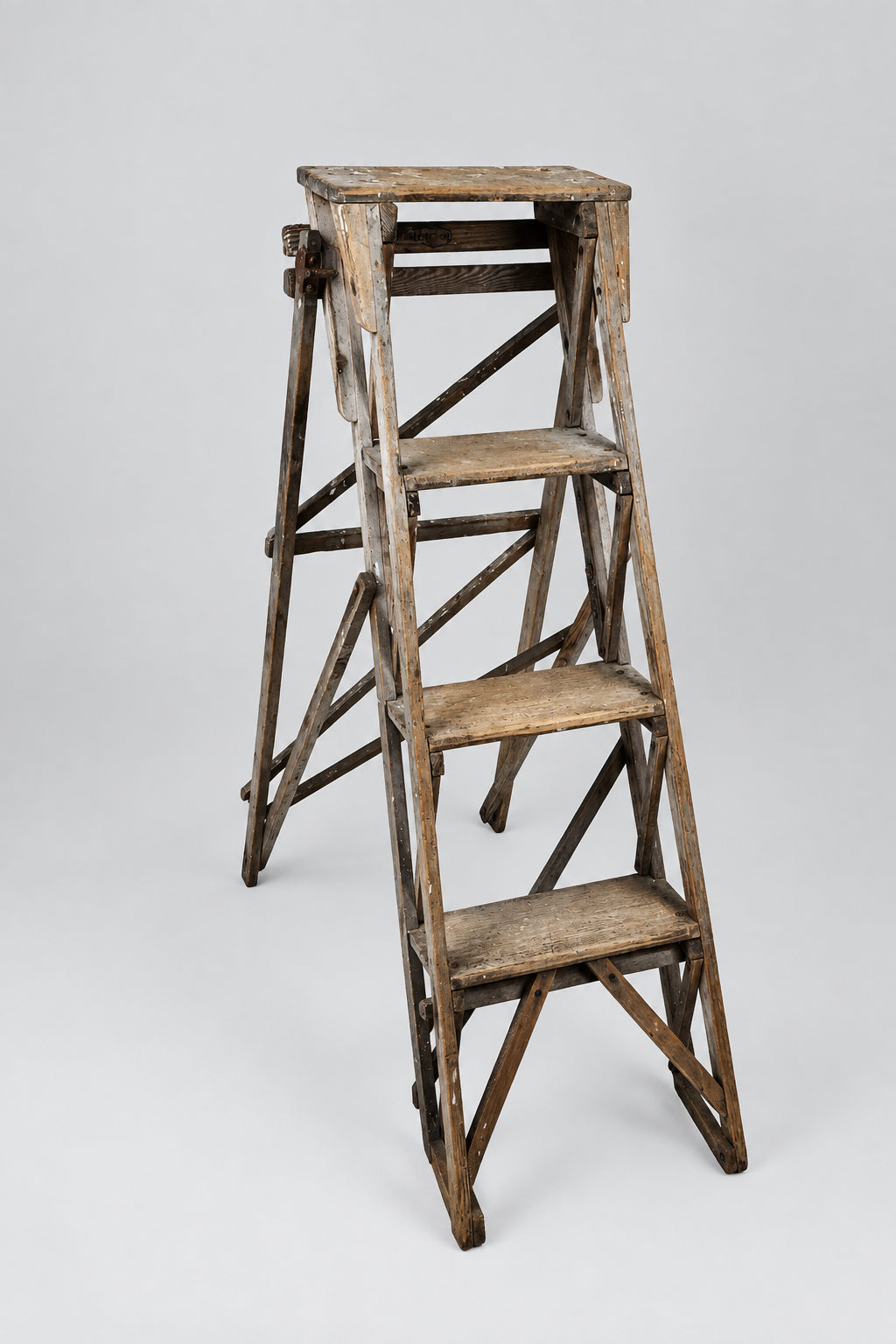 vintage wooden step ladder