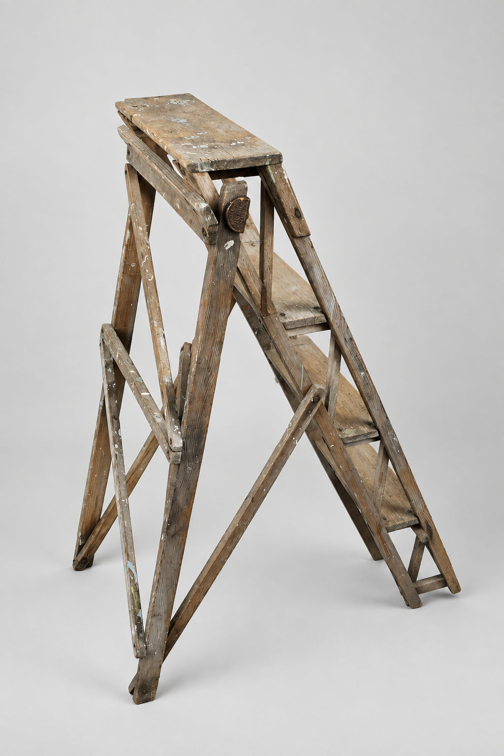 antique wooden step ladder