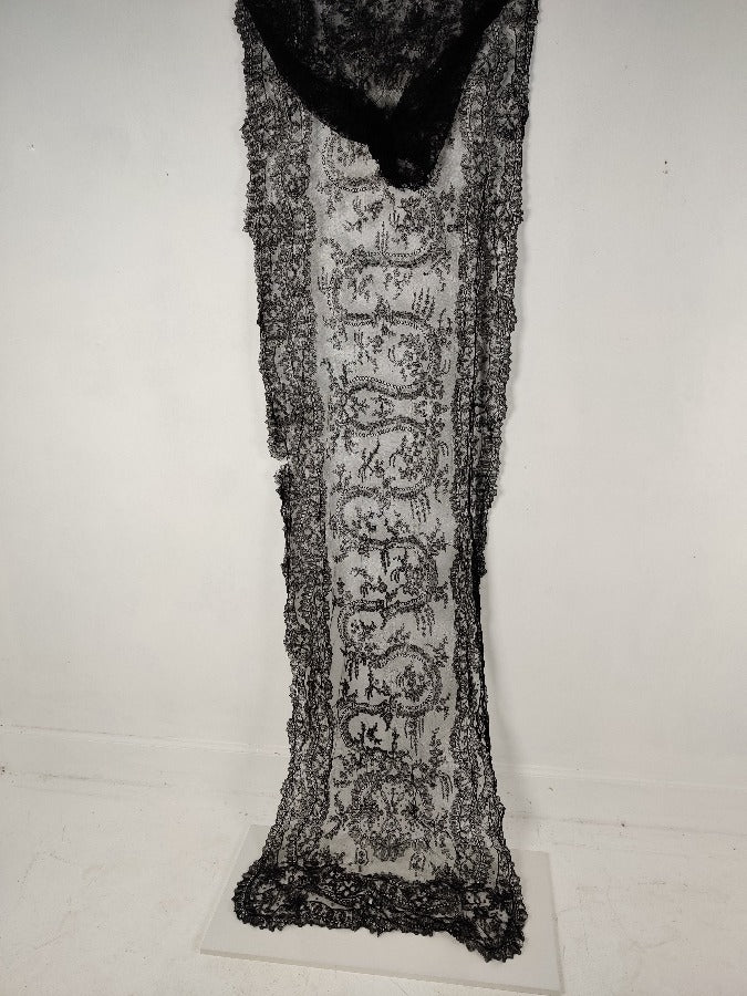 antique black lace  shawl
