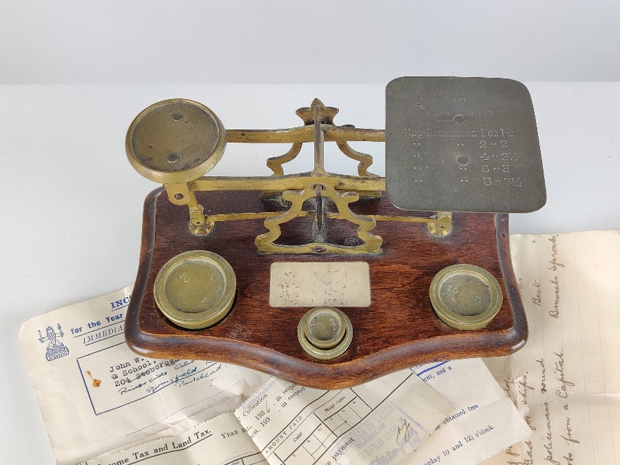 Edwardian Brass Postal Scales