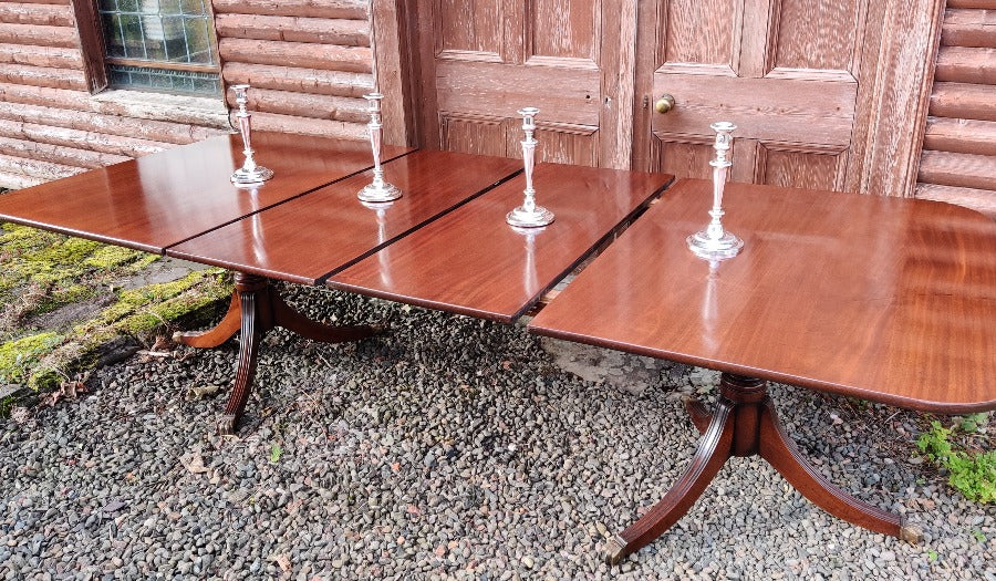Large Georgian Style Twin Pedestal Dining Table