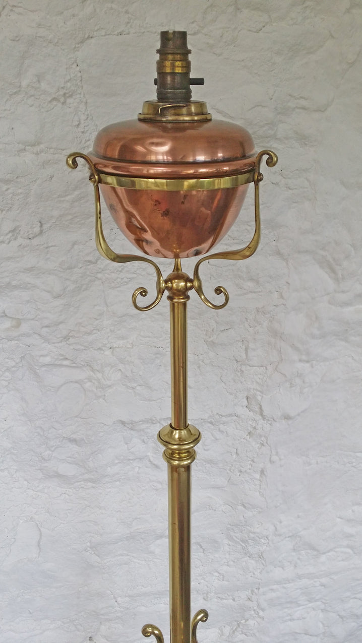 Copper & Brass Rise & Fall Lamp Base